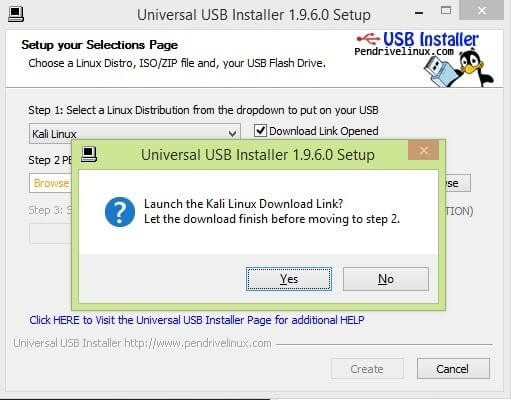 universal usb installer wont create persistent file